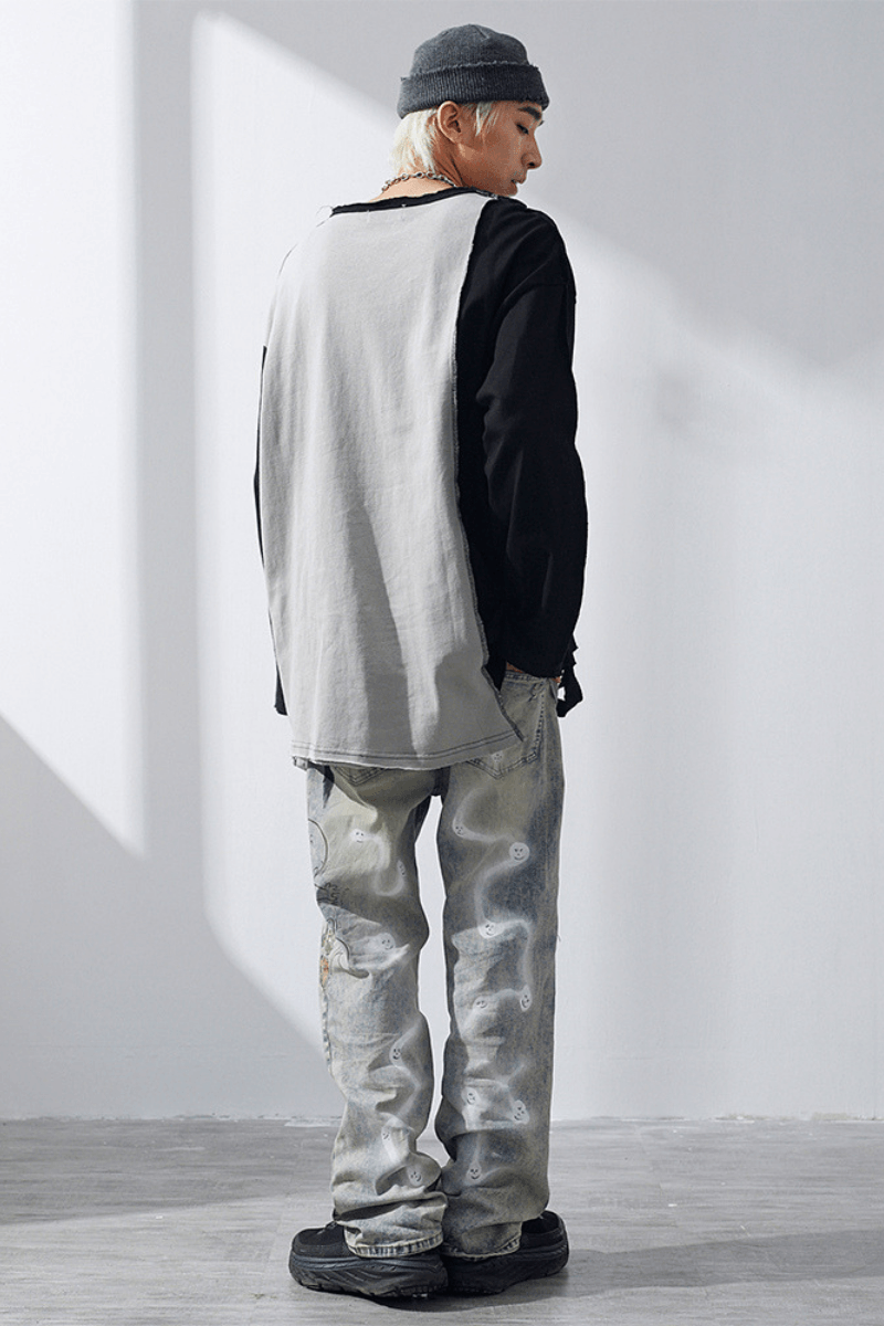 CZ Irregular Stitched L/S Tee