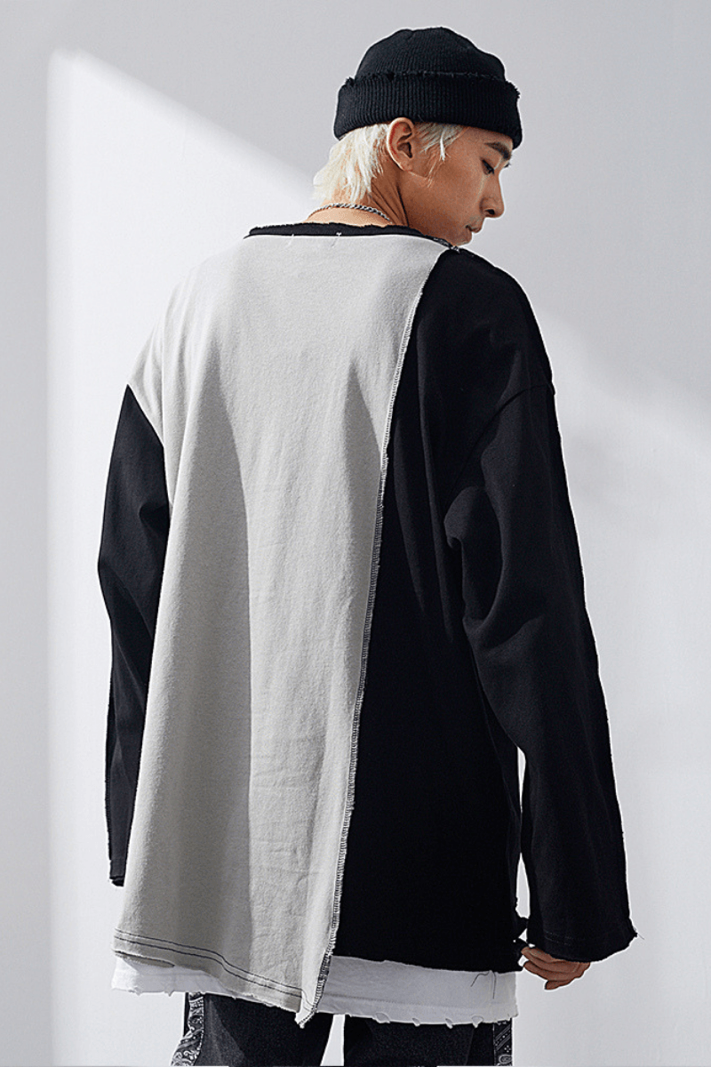 CZ Irregular Stitched L/S Tee