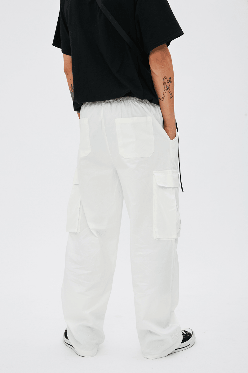 CZ White Straight Belt Cargos