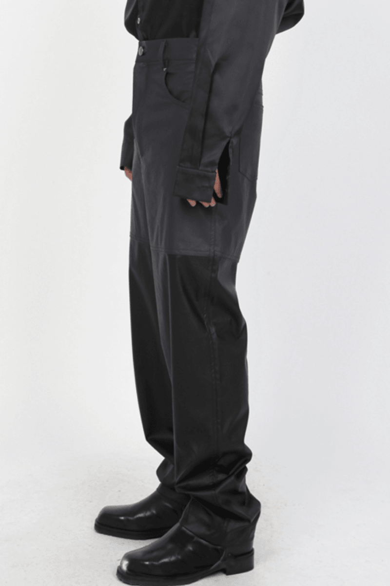 CZ Leather Two Tone Trousers