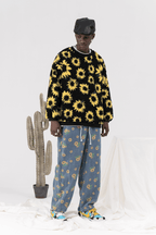 CZ Sunflower Printed Jeans