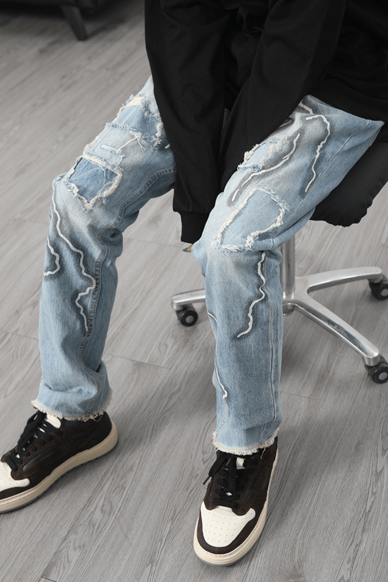 CZ Lightnings Printed Jeans