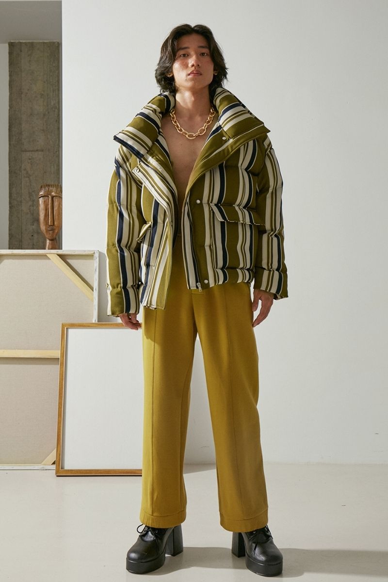 Mix7 Striped Down Jacket