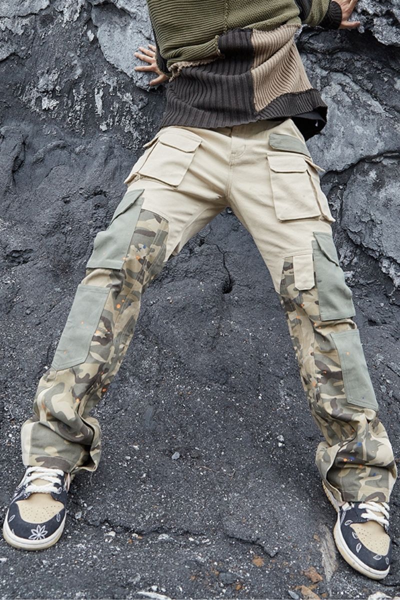STEEPC Camo Flared Cargo Trousers - UK Only