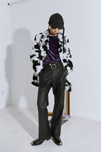 Mix7 Cow Pattern Sherpa Coat