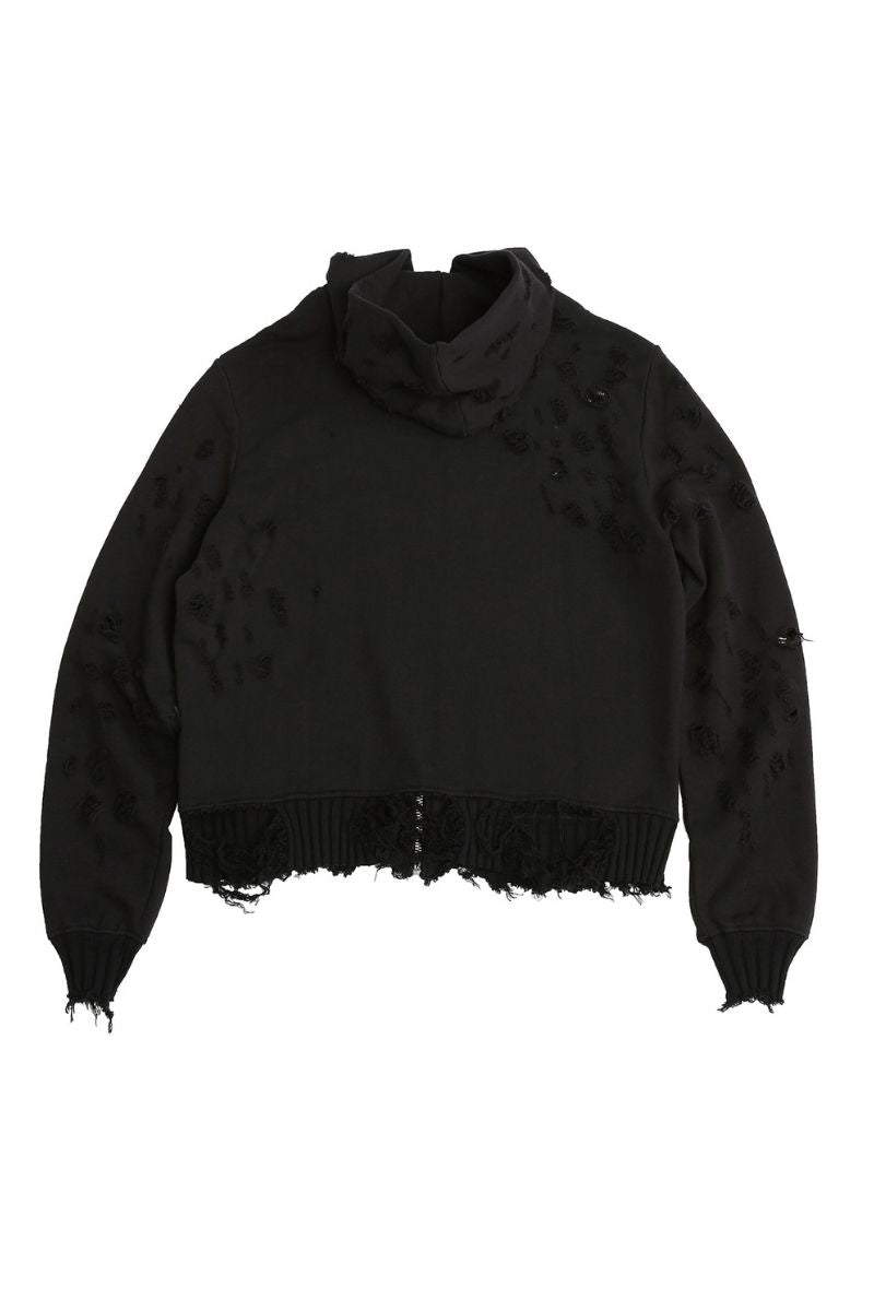 Unknown World Distressed Zipper Hoodie