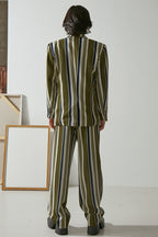 Mix7 Retro Striped Draped Trousers