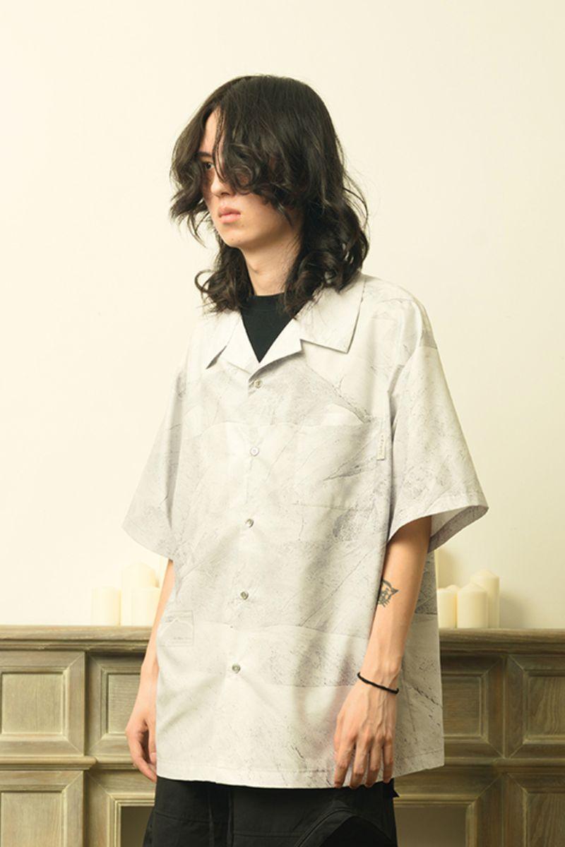 Empty Reference Earth Texture Cuban Shirt