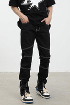 CZ Contrast Stitch Flared Trousers