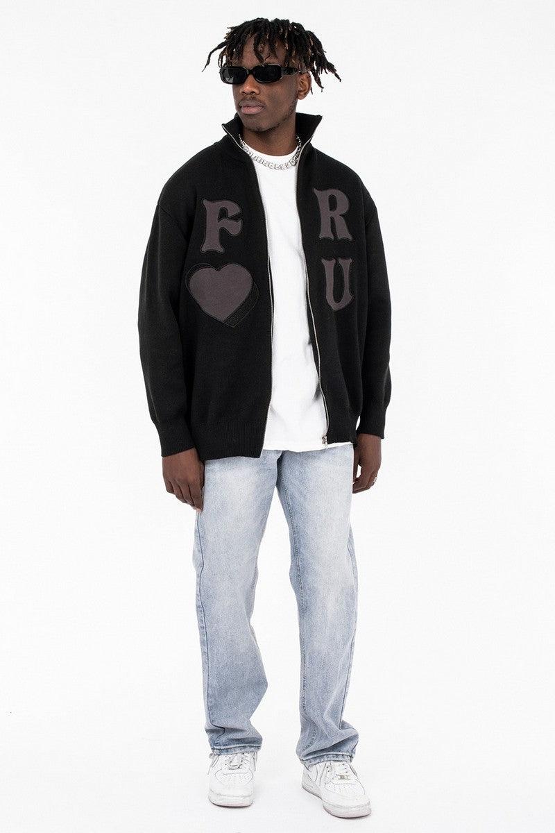 CZ Stand Up Collar Sweater