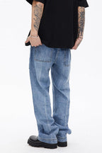 CZ Front Pockets Straight Jeans