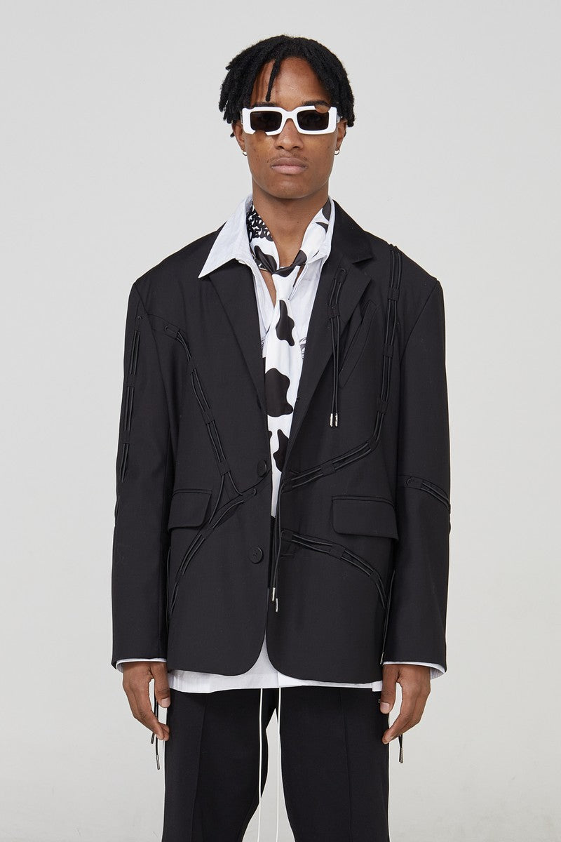 STEEPC Drawstrings Tailored Suit Jacket