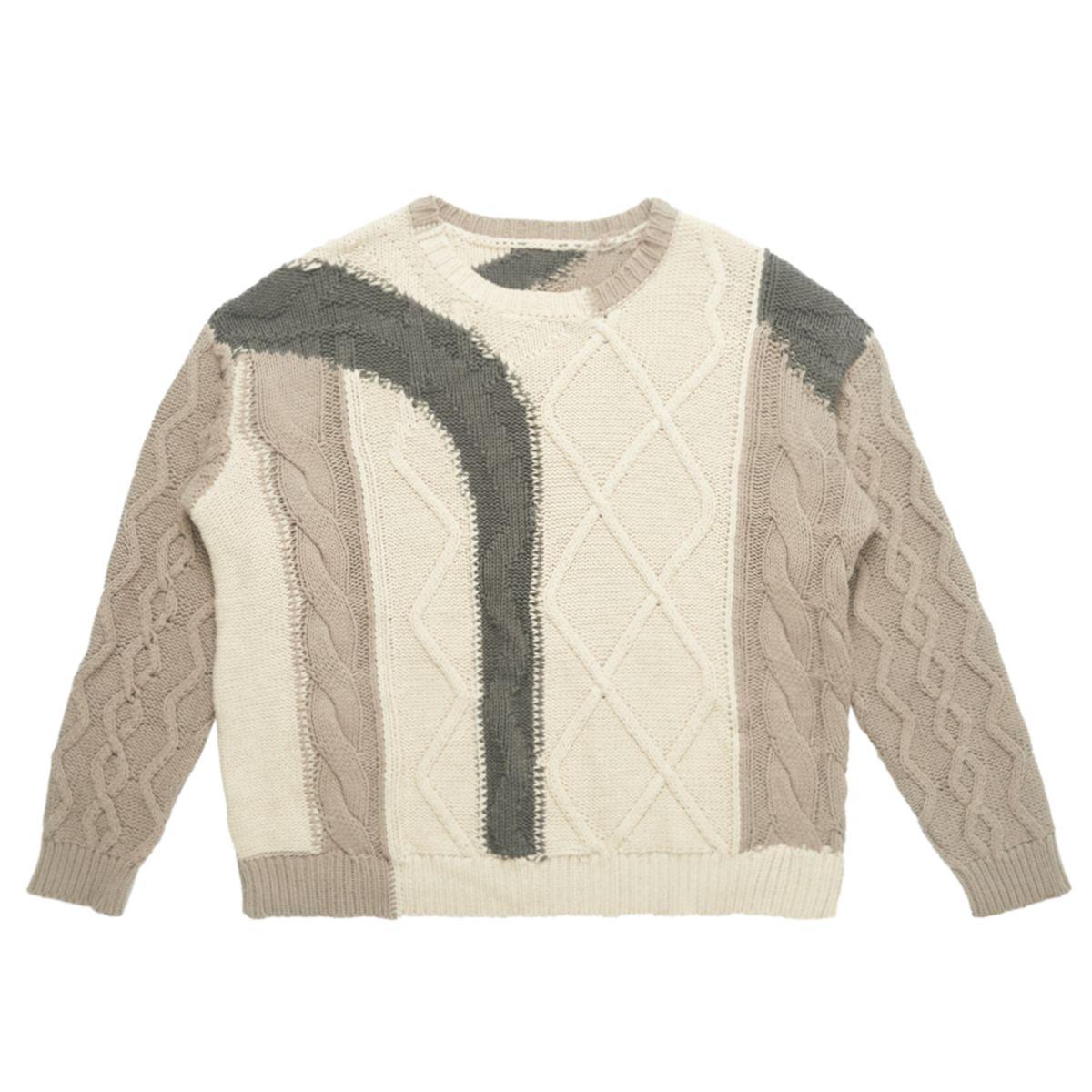 Empty Reference Beige Stitched Sweater