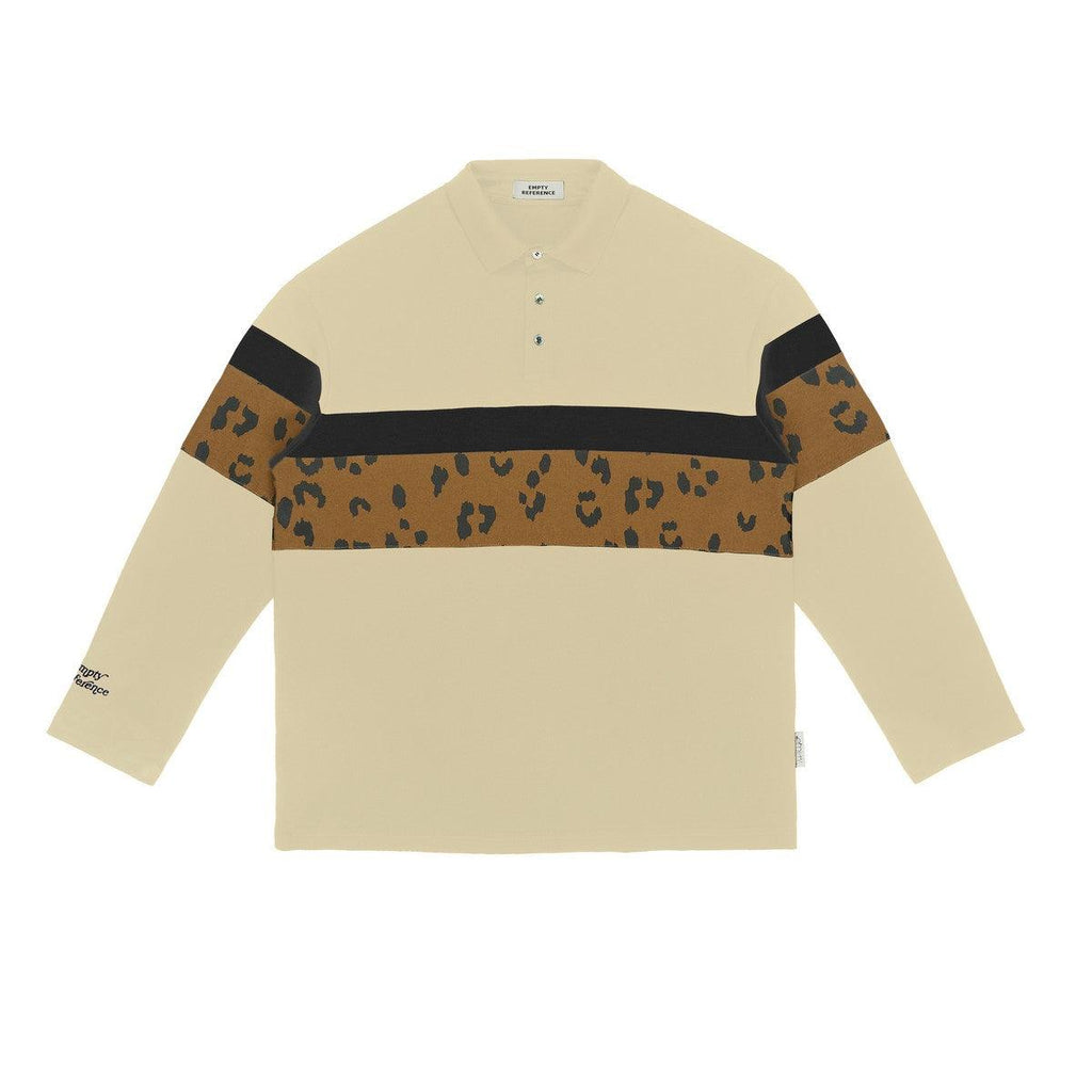 Empty Reference Striped Stitched Long Sleeves Polo