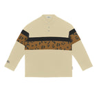 Empty Reference Striped Stitched Long Sleeves Polo