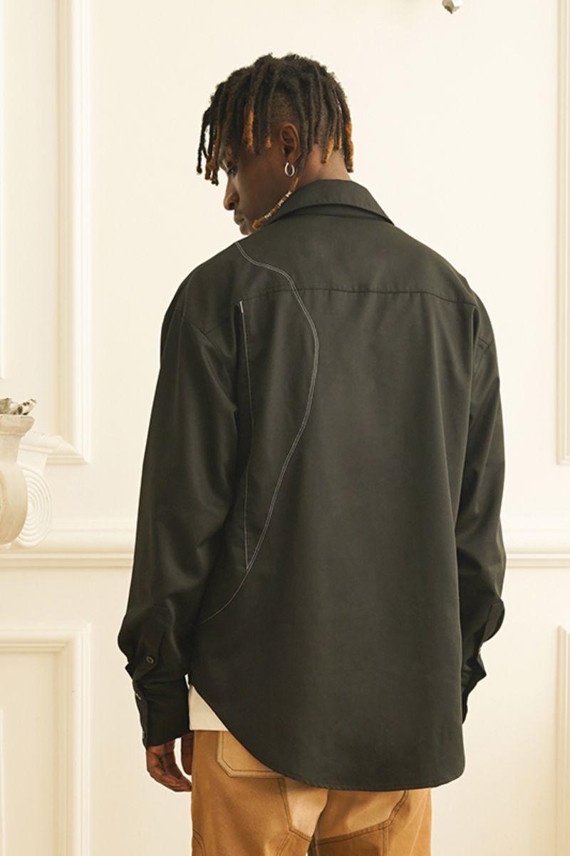Empty Reference Stitched Contrast LS Shirt