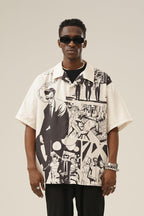 Empty Reference Killer Print Retro Cuban Shirt