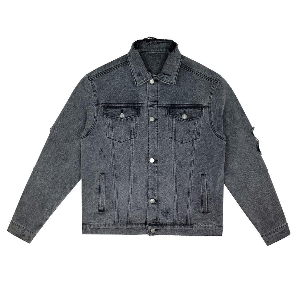 Empty Reference Distressed Jeans Jacket