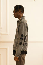 Empty Reference Distressed Jeans Jacket