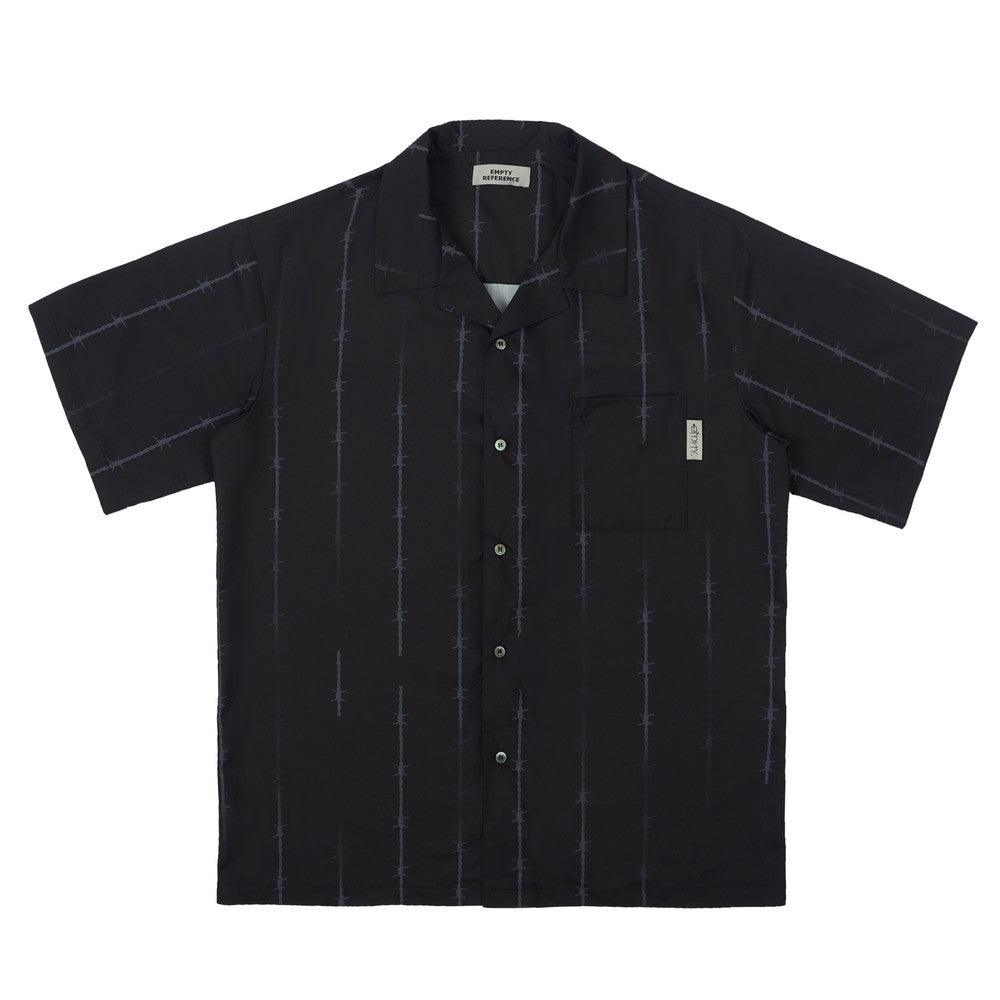 Empty Reference Thorns Striped  Cuban Shirt
