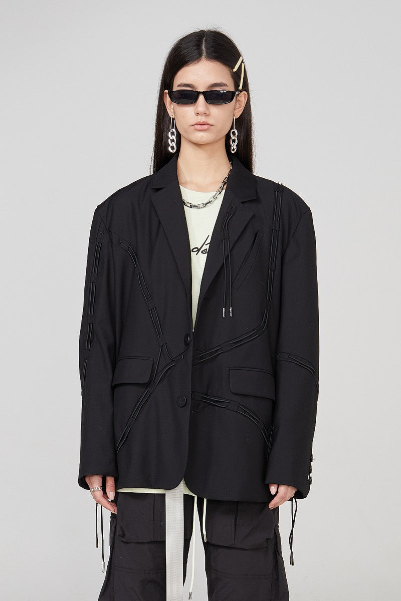 STEEPC Drawstrings Tailored Suit Jacket